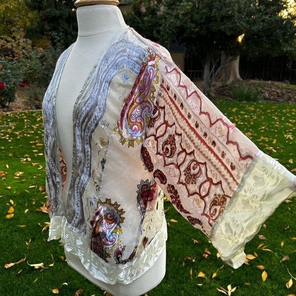 Anthropologie Sheer Paisley Patchwork Kimono - Picture 8 of 13